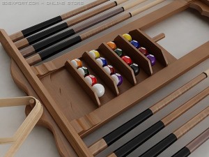 pool stick rack 3D-Modell
