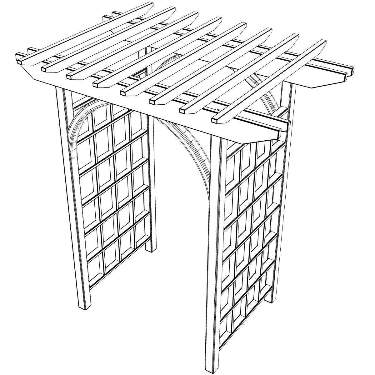 arbor trellis style 1 3D Model .c4d .max .obj .3ds .fbx .stl .blend 