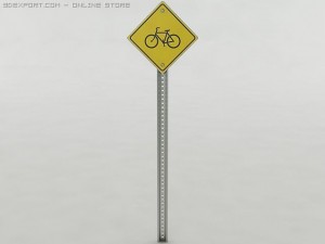 bicycle crossing sign 3D 模型