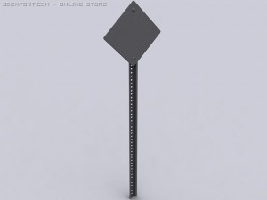 left turn sign Modelo 3D