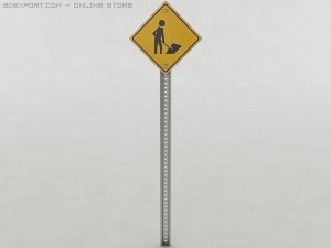 men at work sign 3D 모델