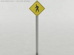 pedestrian crossing sign 3D 모델