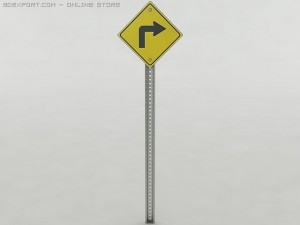right turn sign 3D Model