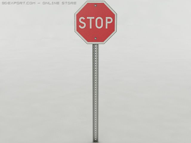 stop sign 3D Модель .c4d .max .obj .3ds .fbx .stl .blend 