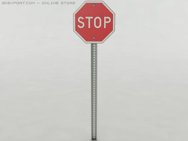 stop sign 3D Model .c4d .max .obj .3ds .fbx .stl .blend 