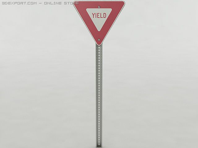 yield sign Model 3D .c4d .max .obj .3ds .fbx .stl .blend 