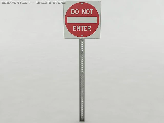 do not enter sign 3D Model .c4d .max .obj .3ds .fbx .stl .blend