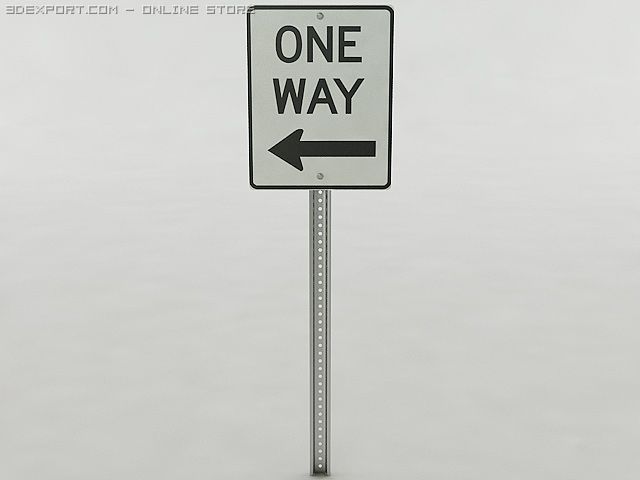 one way sign 3D Model .c4d .max .obj .3ds .fbx .stl .blend 