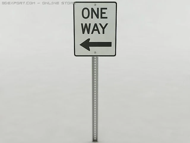 one way sign 3D Model .c4d .max .obj .3ds .fbx .stl .blend 