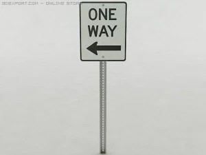 sinal de sentido &uacute;nico Modelo 3D