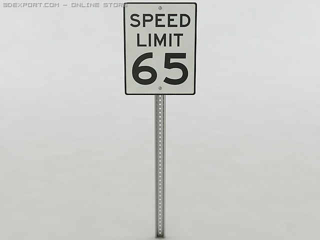 american speed limit sign 3D Model .c4d .max .obj .3ds .fbx .stl .blend