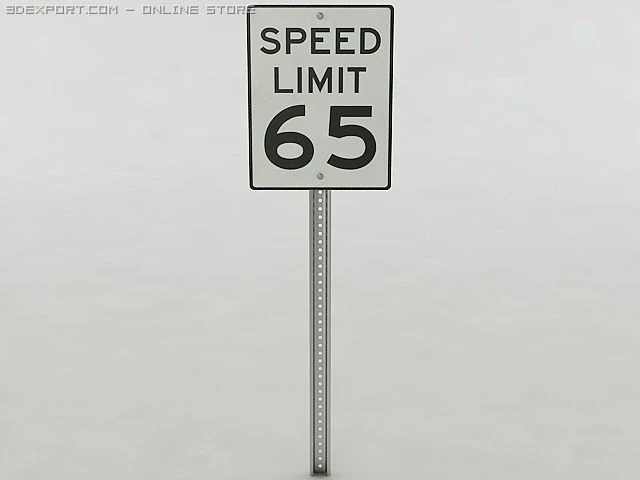 american speed limit sign 3D Model .c4d .max .obj .3ds .fbx .stl .blend 