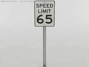 american speed limit sign 3D Model