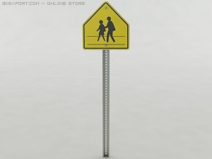 school crossing sign 3D Model