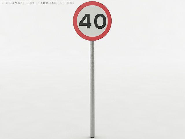 european speed limit sign Modello 3D .c4d .max .obj .3ds .fbx .stl .blend 