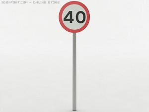 european speed limit sign 3D 모델