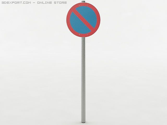 no parking sign 3Dモデル .c4d .max .obj .3ds .fbx .stl .blend 