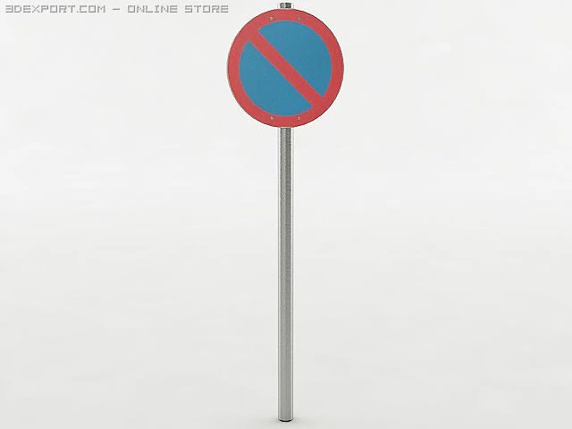 no parking sign 3D Model .c4d .max .obj .3ds .fbx .stl .blend