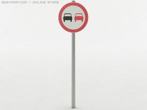 no passing sign 3D 모델