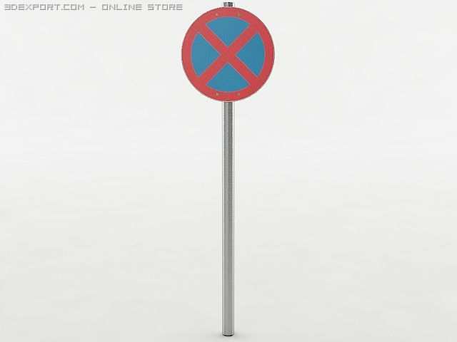 no stopping sign 3D 모델 .c4d .max .obj .3ds .fbx .stl .blend 