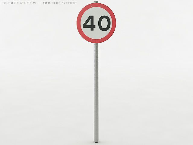 european speed limit sign Modelo 3D .c4d .max .obj .3ds .fbx .stl .blend 