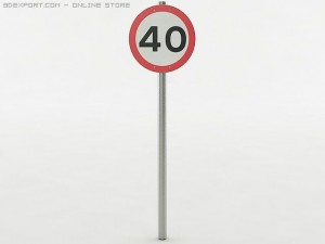european speed limit sign 3D Model