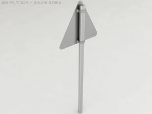 road narrows sign 3D Model