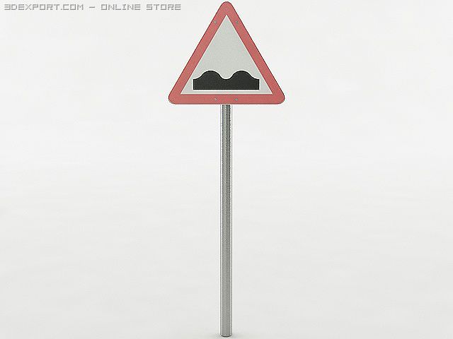 uneven road sign 3D 模型 .c4d .max .obj .3ds .fbx .stl .blend 