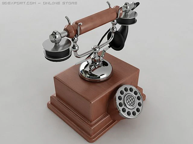 vintage telephone 3D Model .c4d .max .obj .3ds .fbx .stl .blend