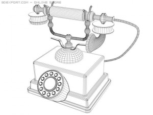 vintage telephone Modello 3D