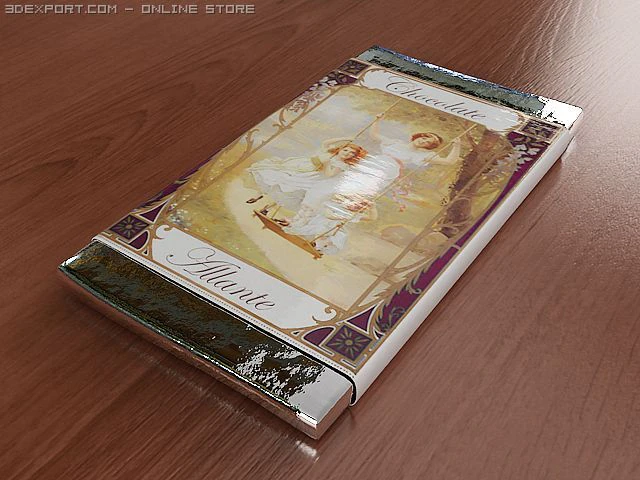 chocolate bar 3D Model .c4d .max .obj .3ds .fbx .stl .blend 