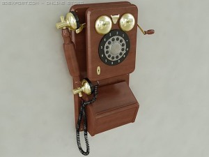 vintage wall phone 3D Model