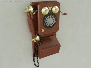Vintage-Wandtelefon 3D Modell