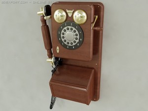 vintage wall phone 3D Model