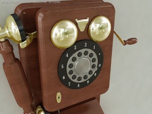 vintage wall phone 3D Model