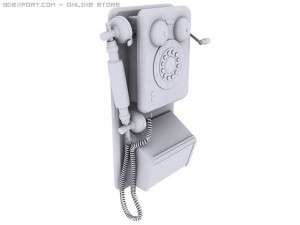 vintage wall phone 3D Model