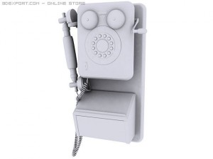vintage wall phone 3D Model