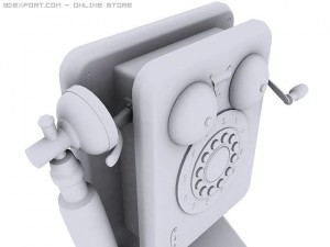 vintage wall phone 3D Model