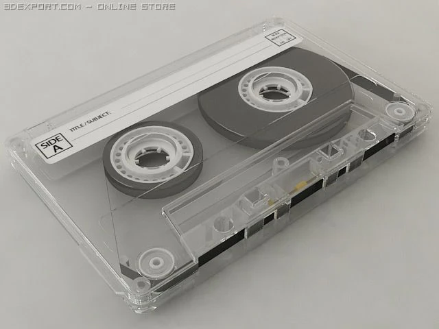 compact cassette tape 3D Model .c4d .max .obj .3ds .fbx .stl .blend