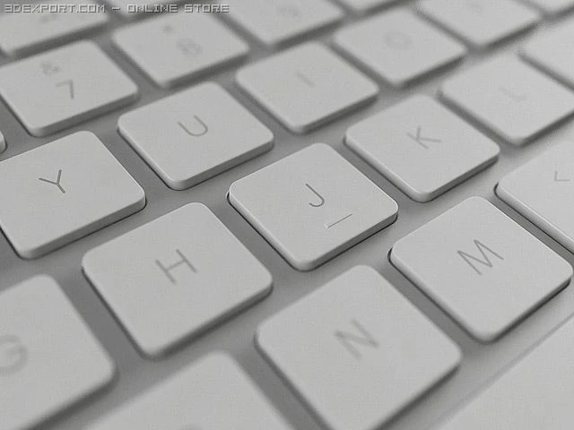 apple wireless keyboard 3D Model .c4d .max .obj .3ds .fbx .stl .blend