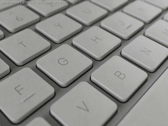 apple wired keyboard 3D Модель .c4d .max .obj .3ds .fbx .stl .blend 