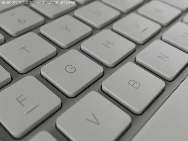 apple wired keyboard 3D Model .c4d .max .obj .3ds .fbx .stl .blend 