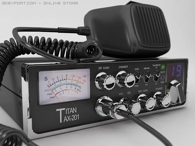 mobile cb radio 3D Model .c4d .max .obj .3ds .fbx .stl .blend 