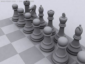 chess set Modello 3D
