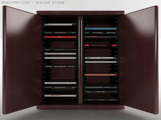 40 disc cd cabinet 3D Model .c4d .max .obj .3ds .fbx .stl .blend 