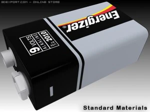 9v battery 3D Model
