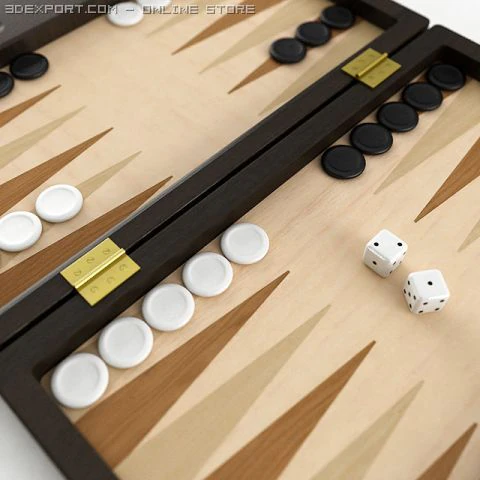 backgammon 3D Model .c4d .max .obj .3ds .fbx .stl .blend