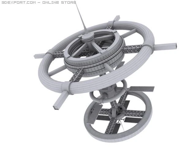 station spatiale Modèle 3D .c4d .max .obj .3ds .fbx .stl .blend 