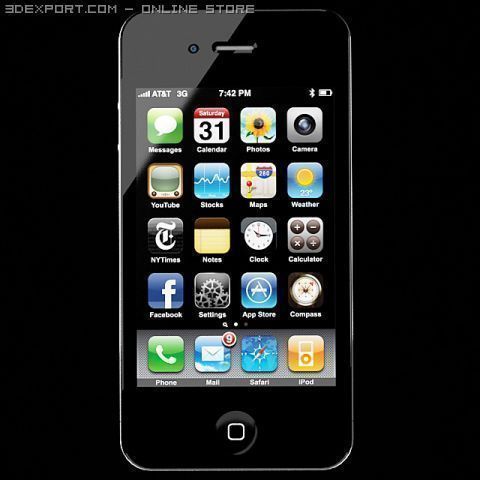 iphone 4g Modelo 3D .c4d .max .obj .3ds .fbx .stl .blend 