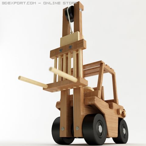 toy forklift 3D Model .c4d .max .obj .3ds .fbx .stl .blend 